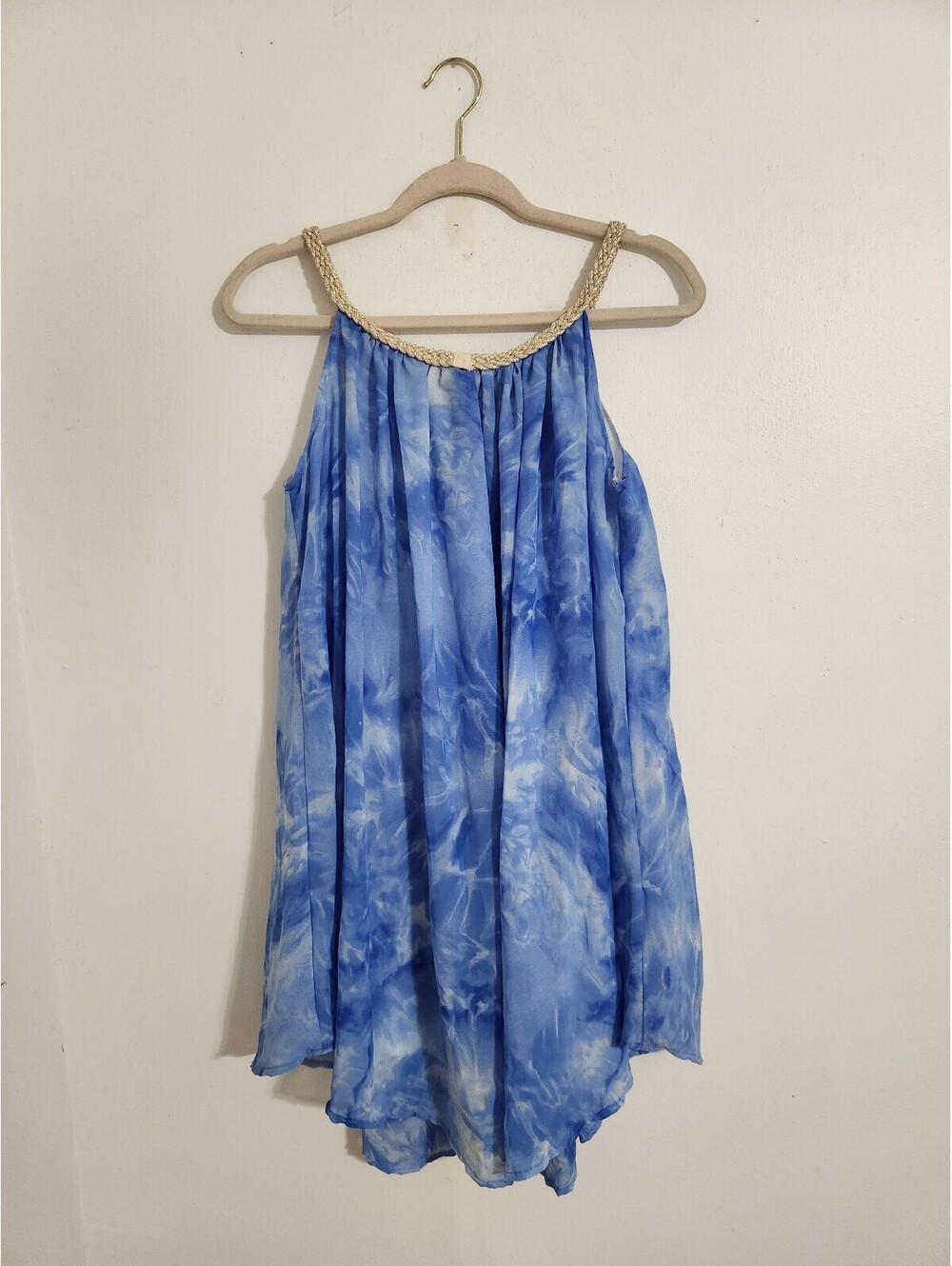 Kaktus blue tie-dye sleeveless top Size M